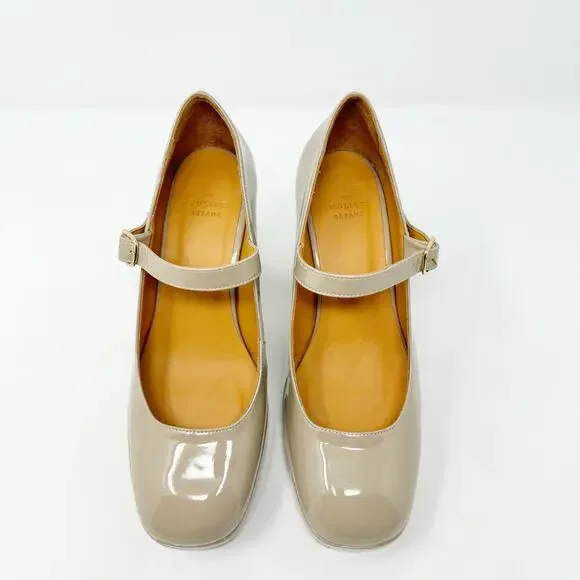 Sezane Beige Patent Leather Heels - Picture 6 of 12